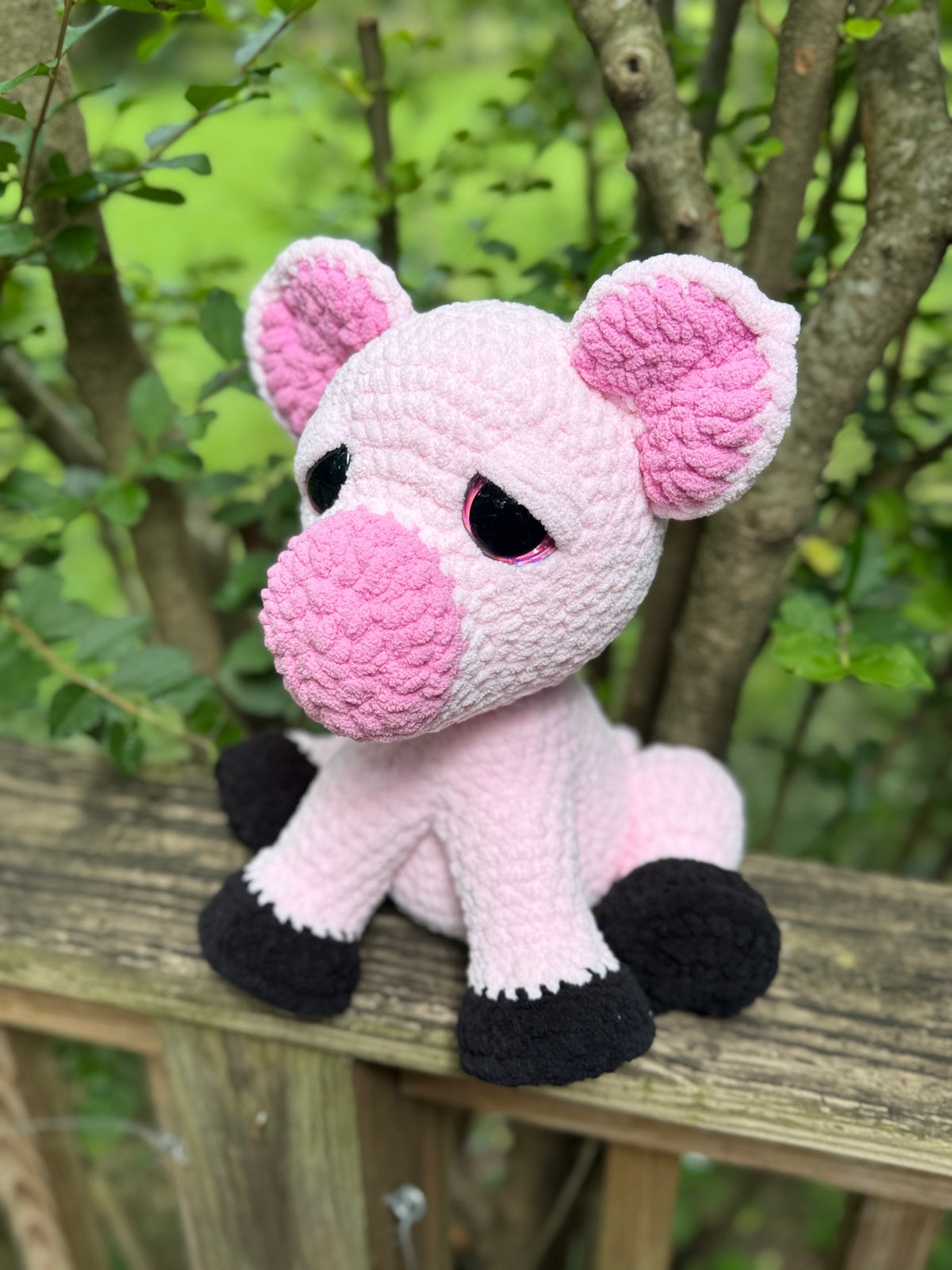 Sitting Pig โ Handmade Crochet Plush