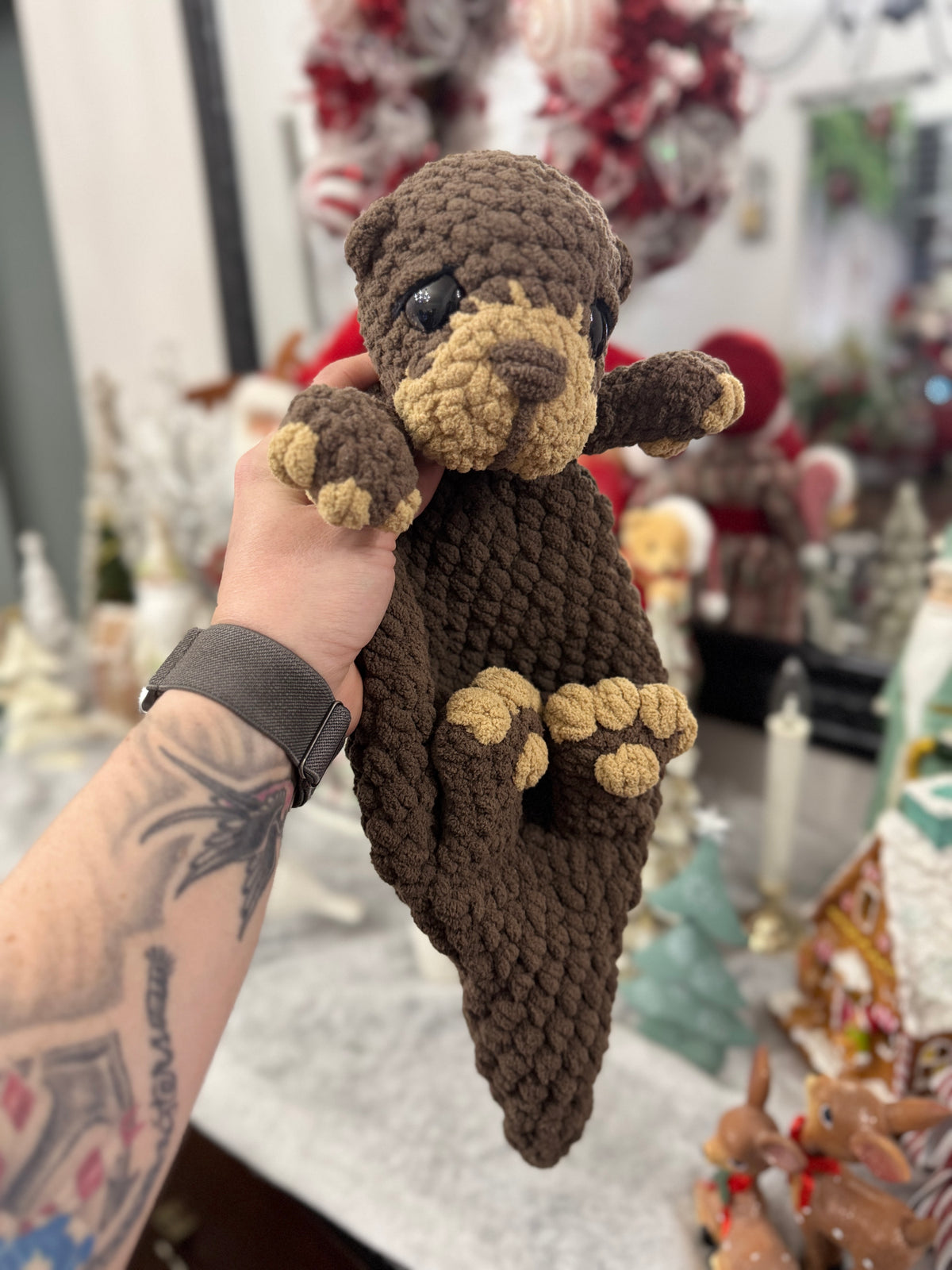 Otter Snugglers – Handmade Crochet Plush (Small or Large)