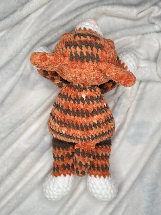Ginger Laying Cat – Handmade Crochet Plush