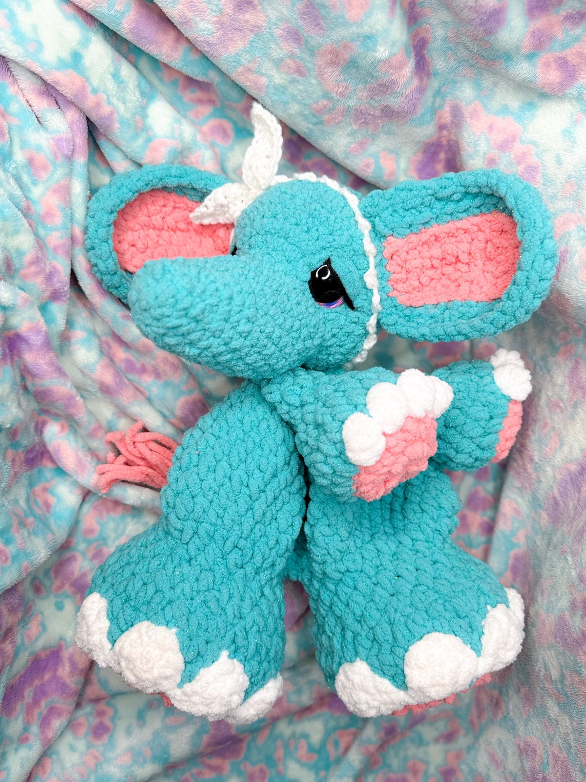 Jumbo Elephant Snuggler – Handmade Crochet Plush
