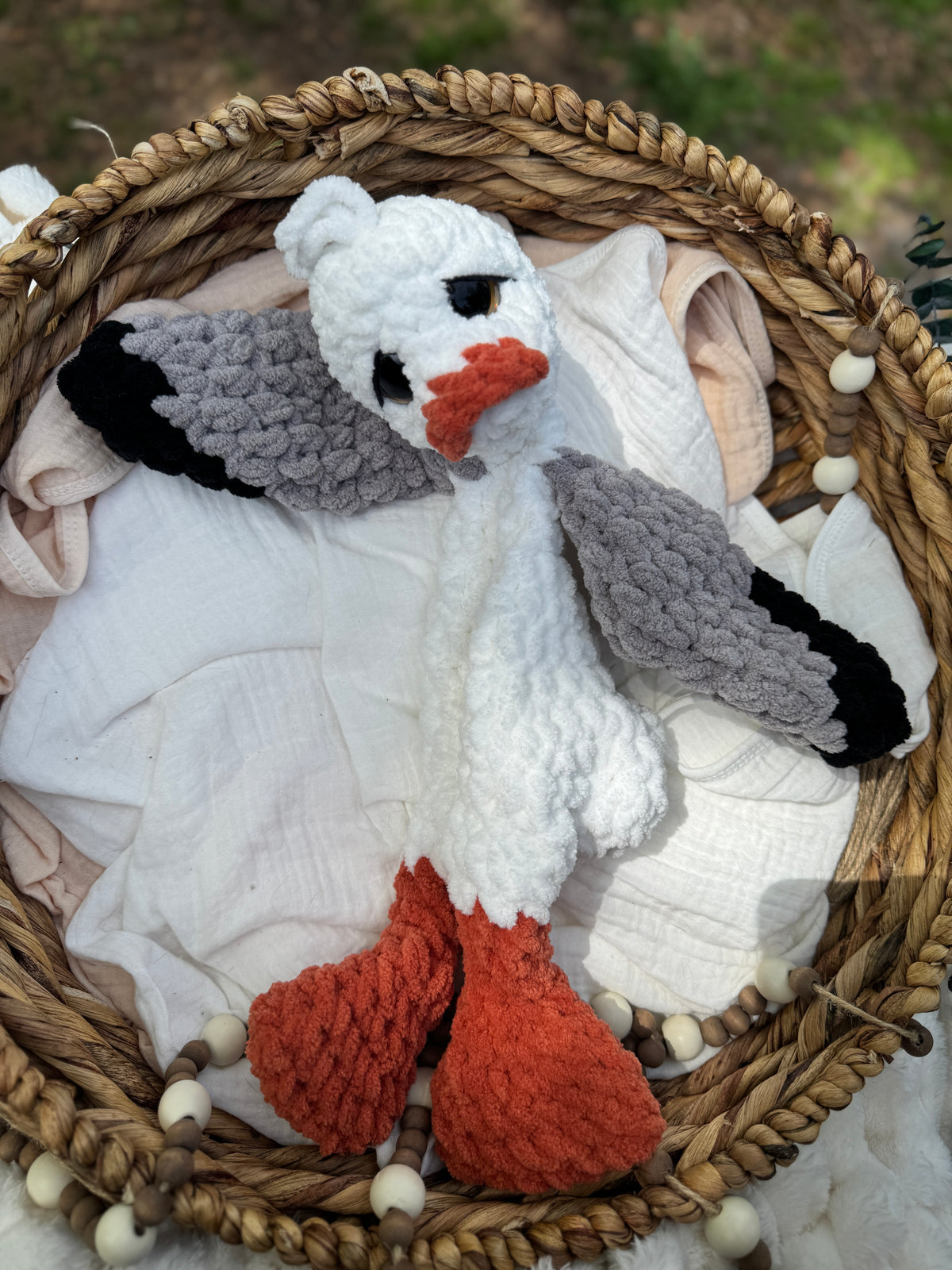 Surf the Seagull/Duck — Handmade Crochet Snuggler
