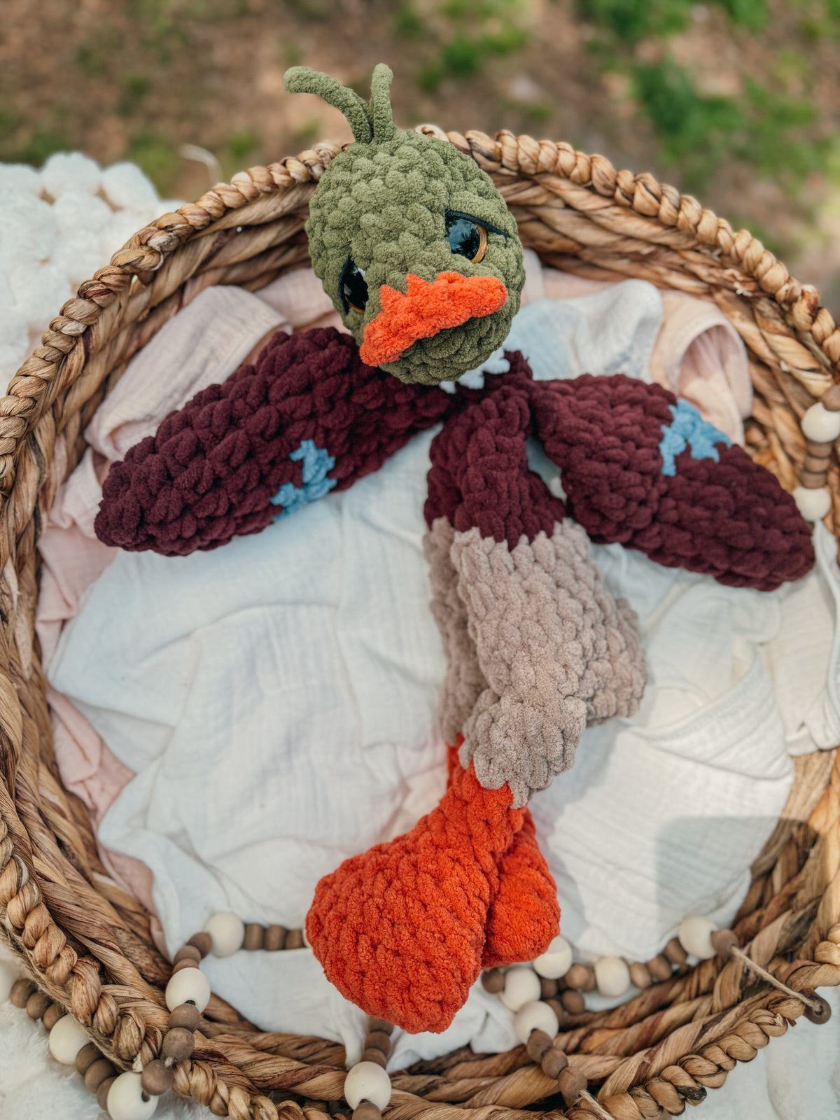 Surf the Seagull/Duck — Handmade Crochet Snuggler