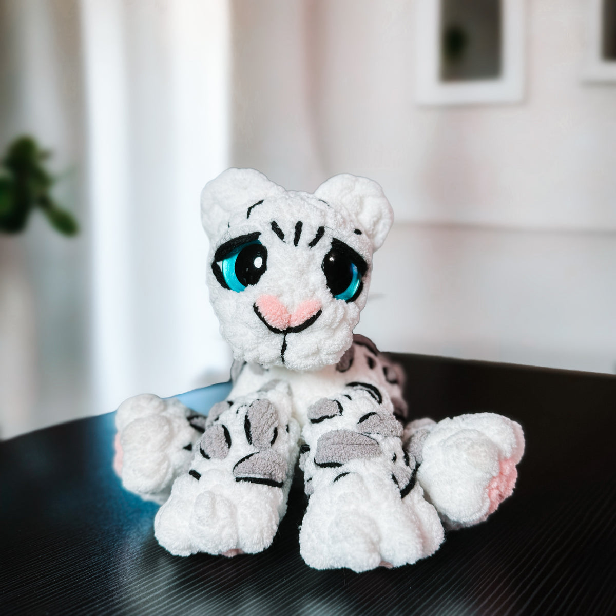 Small Snow Leopard – Handmade Crochet Plush