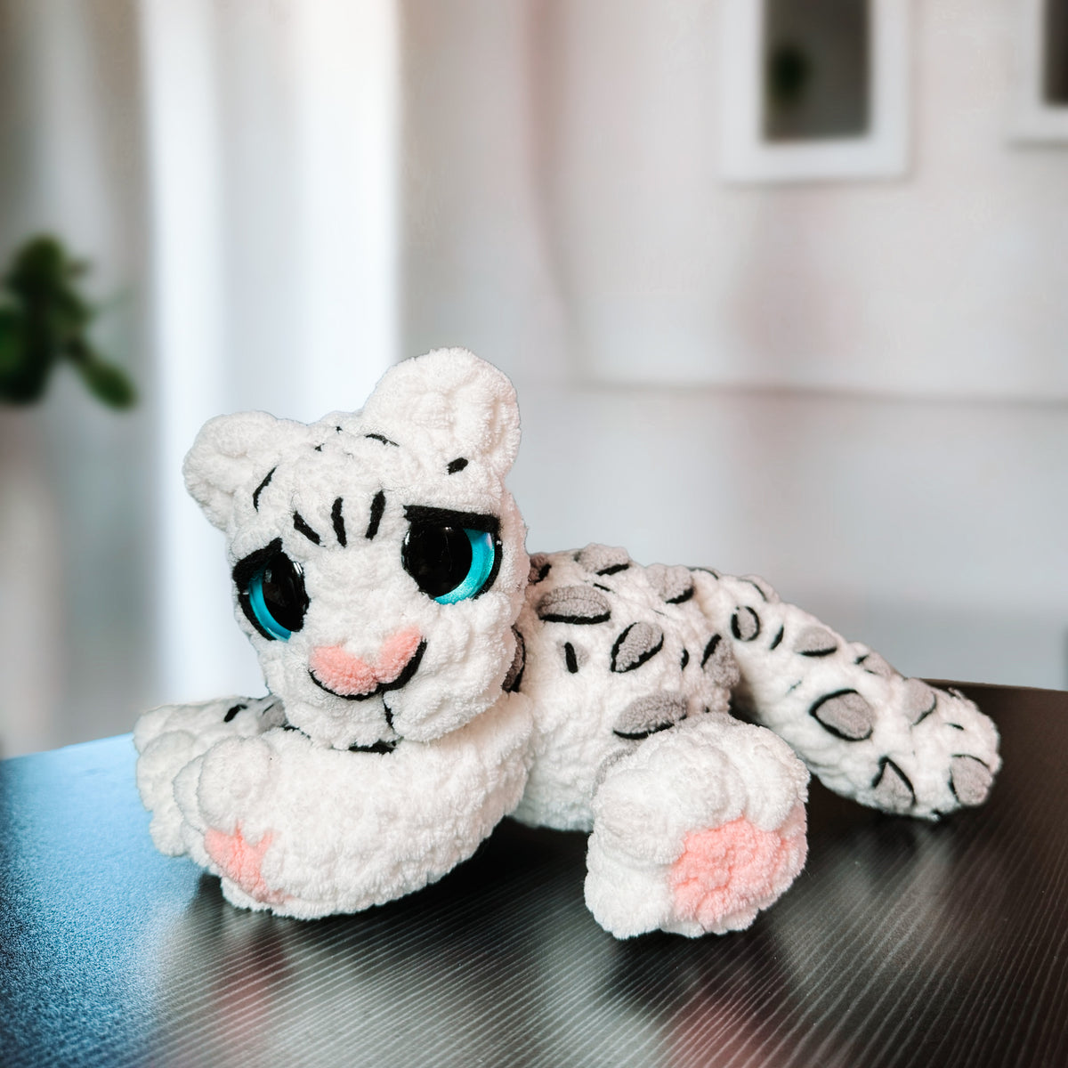 Small Snow Leopard – Handmade Crochet Plush