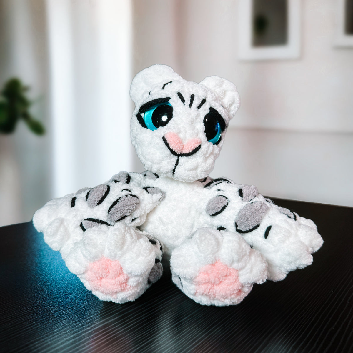 Small Snow Leopard – Handmade Crochet Plush