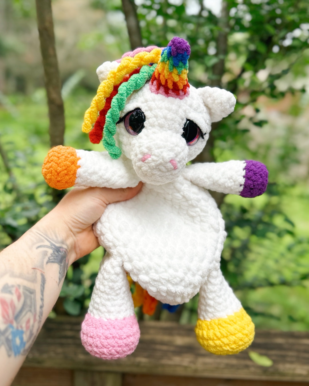Unicorn Snuggler – Handmade Crochet Plush