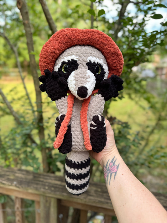 Raccoon in a Bonnet – Handmade Crochet Plush