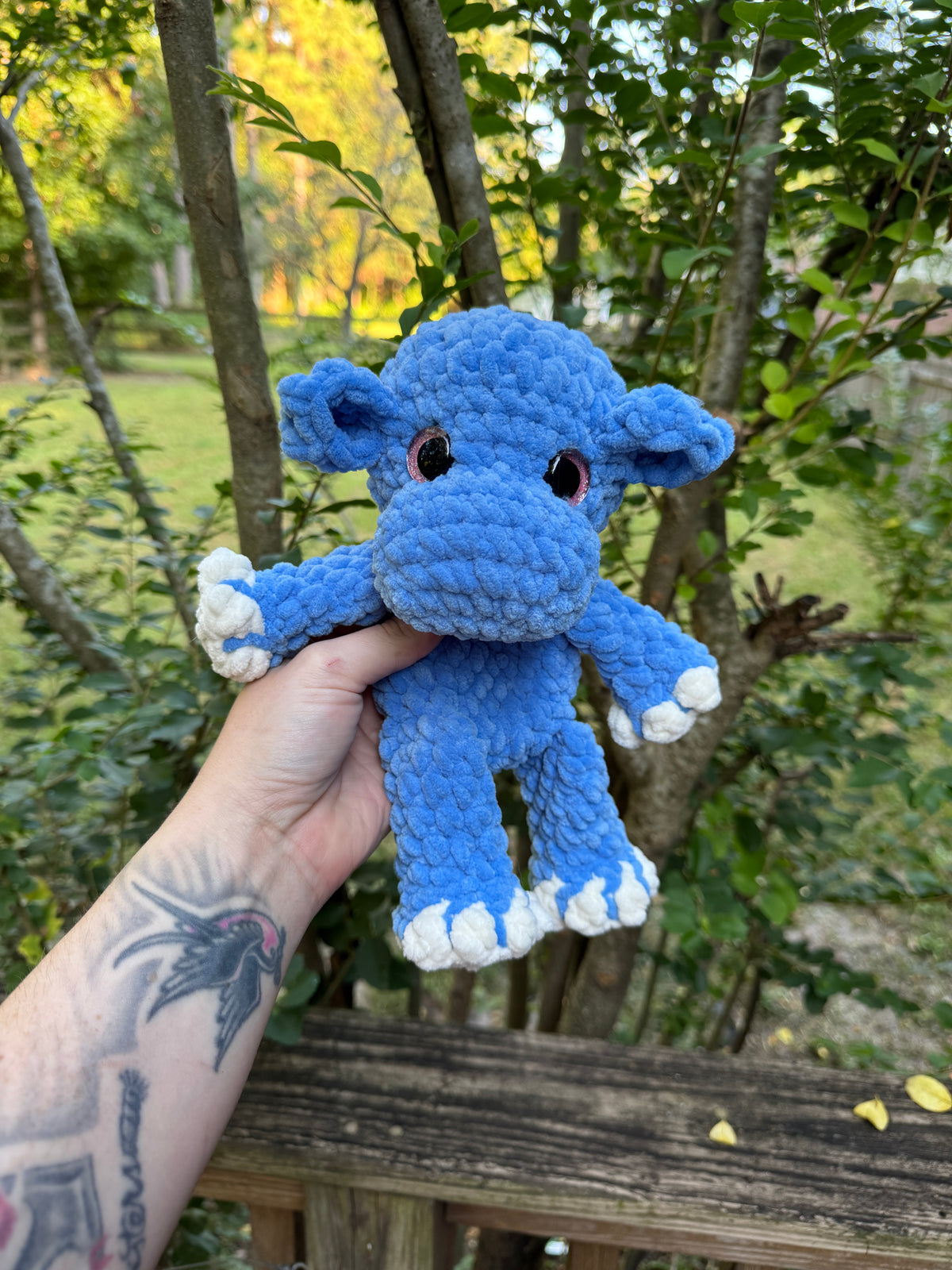 Small Hippo Snuggler – Handmade Crochet Plush
