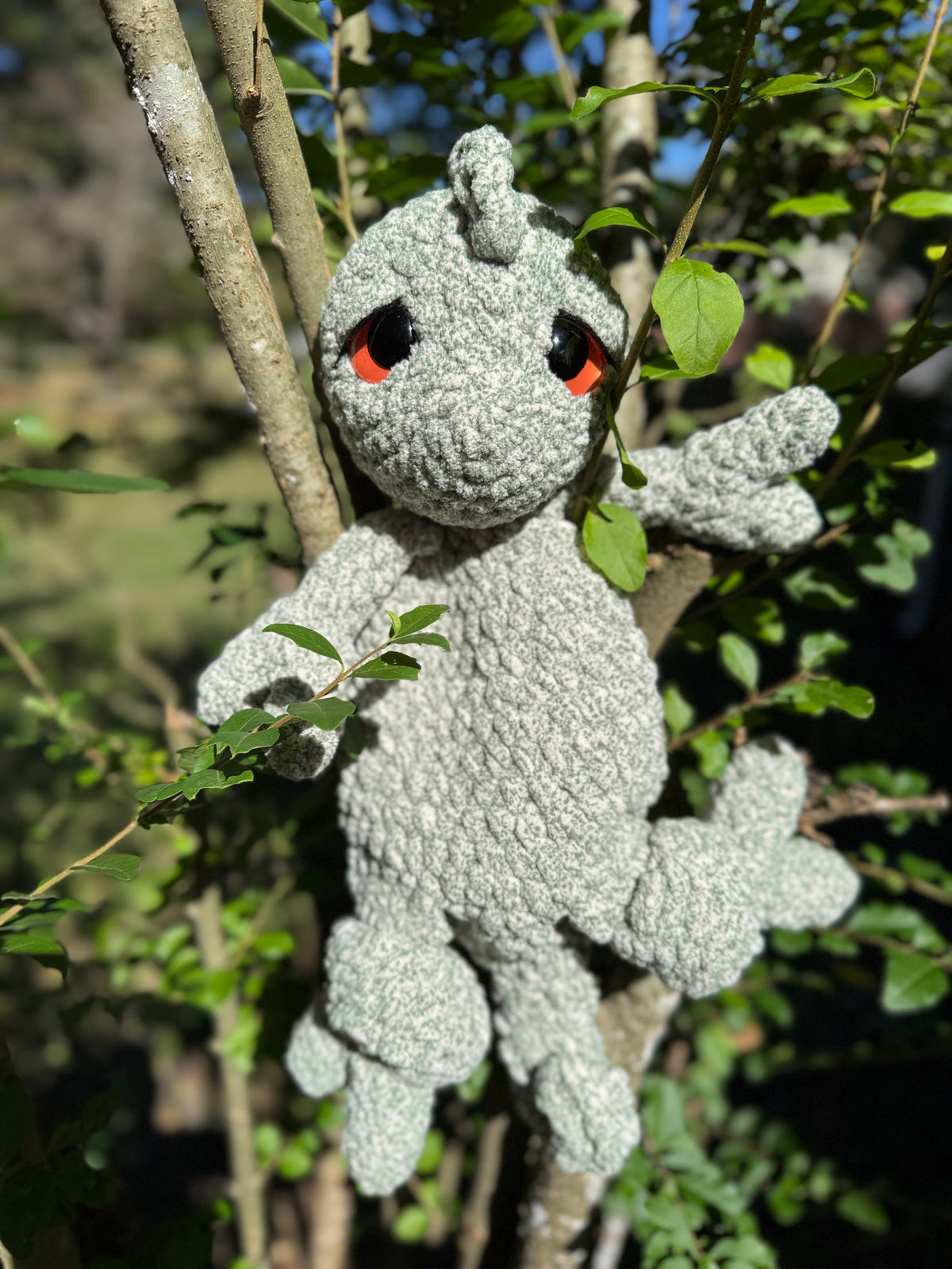 Crochet Chameleon Snuggler – Handmade Plush Lovey