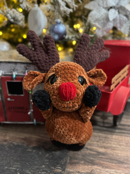 Cheeky Reindeer – Handmade Crochet Plush