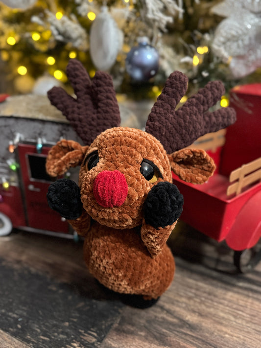 Cheeky Reindeer – Handmade Crochet Plush