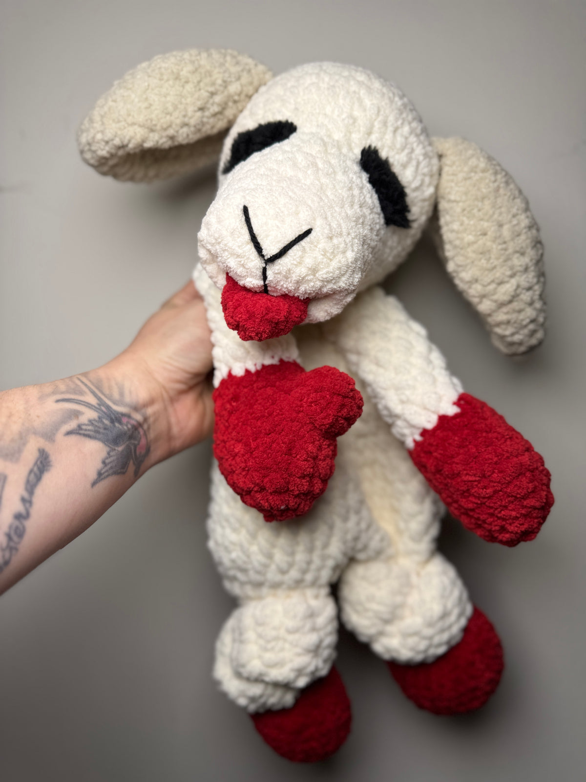 Lamb Chop Snuggler – Handmade Crochet Plush