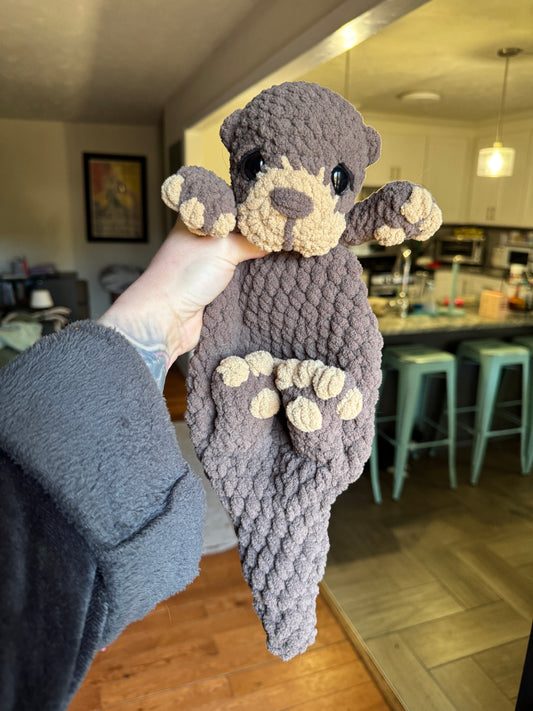 Otter Snugglers – Handmade Crochet Plush (Small or Large)