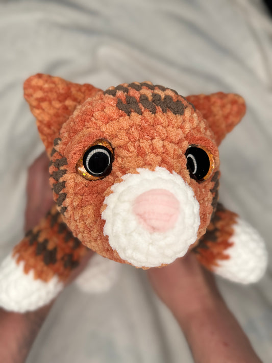Ginger Laying Cat – Handmade Crochet Plush