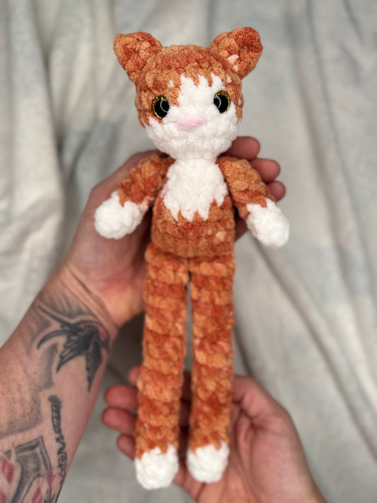 Floppy Ginger Cat – Handmade Crochet Plush